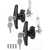 Quality Life Truck Camper Shell T-Handle Lock Replacement Parts, L&amp;R Lock | Truck Cap Lock Kit with Locking Cam Maching Set, Keyed A-like