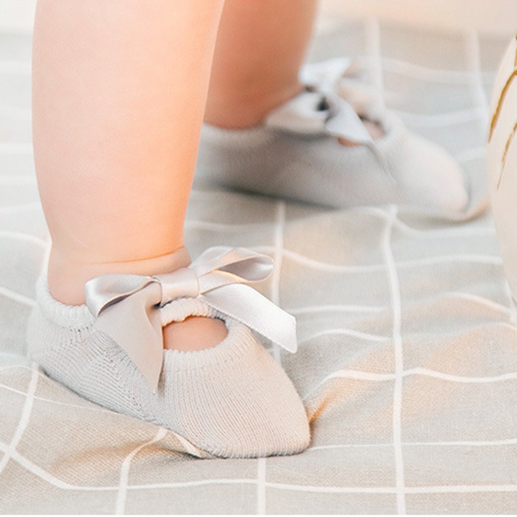 Gazechimp 3paires Pantoufles Bebe Fille Chausson Chaussettes Bebe Tricot Anti Glisse Nœuds Papillons Confortable Bebe Bebe Puericulture Atahari Com