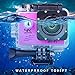 Sports Camera Sport Video 4K WIFI Action Cam 16 MP Underwater Camcorder HD 1080P and 2 Batteries 170° Wide-Angle Pink