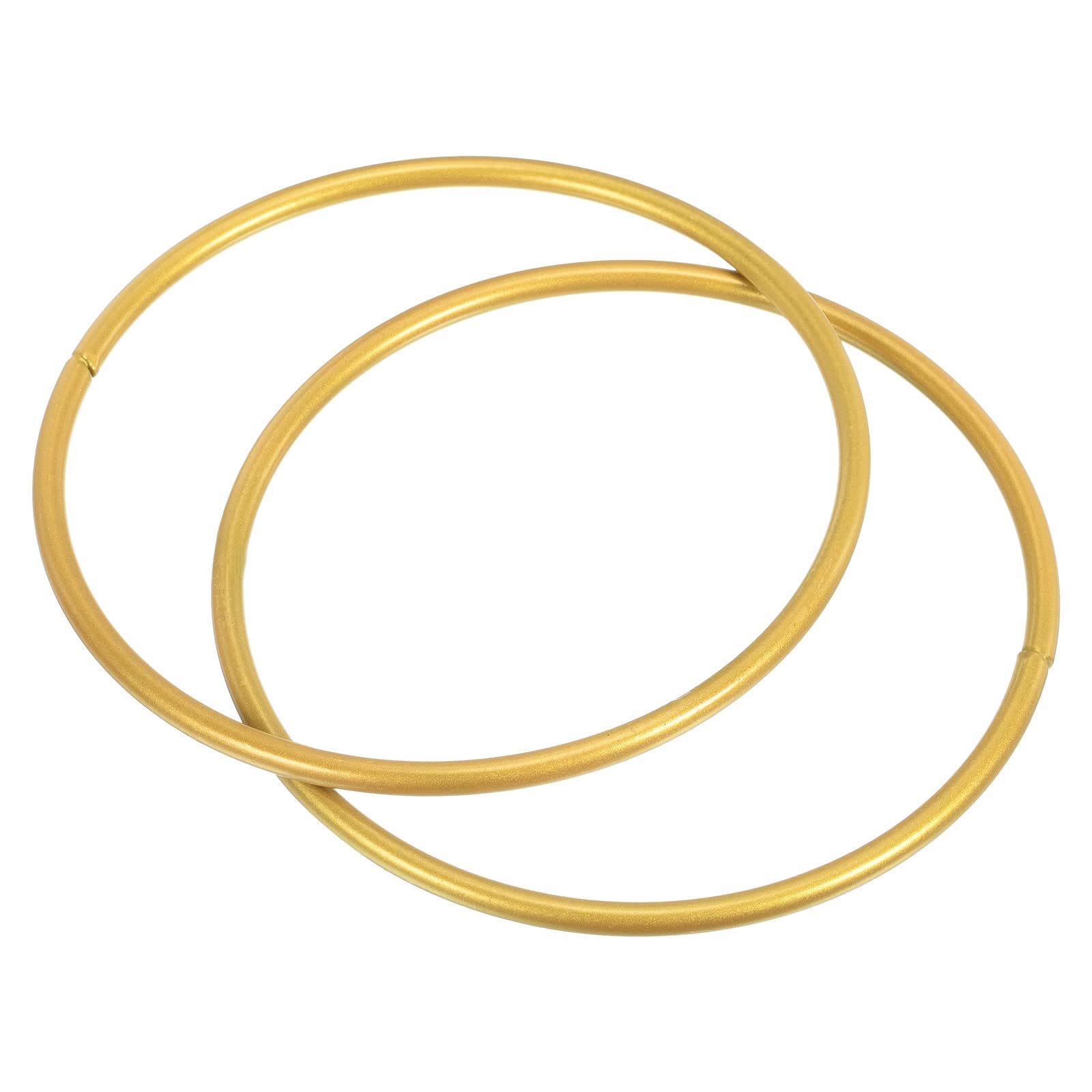 PATIKIL 4 Inch Round Metal Floral Hoop, 2 Pcs Gold Wreath Macrame Frame for Wedding Geometric Decor Party Wall Hanging, Gold Tone — image 1