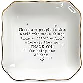 Baobeily Thank You Jewelry Dish Ceramic Ring Holder – Appreciation Gifts for Women, Friends, Coworkers, Boss, Teacher – Trinket Tray for Rings, Earrings, Keys, Desk Décor