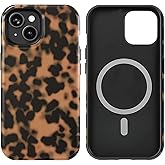 BayPastel X for iPhone 15/14/13 Case Cute Design Strong Magnetic Cute Slim [Compatible with MagSafe] Wireless Charging Phone Case 2 in 1 Shockproof Heavy Duty Protection Cover 6.1", Turtle Shell