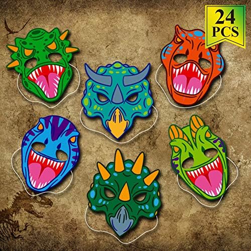 24pcs Dinosaur Paper Masks