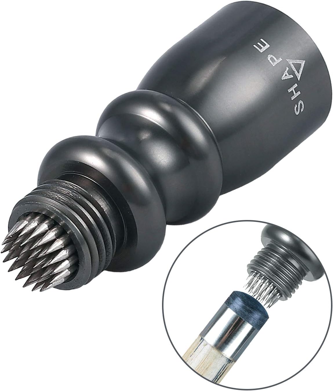 AMTOVL Snooker Cue Tip Shaper Tool, 3 in 1 Billiard Pool Cue Tip Tool Shaper, Scuffer, Aerator