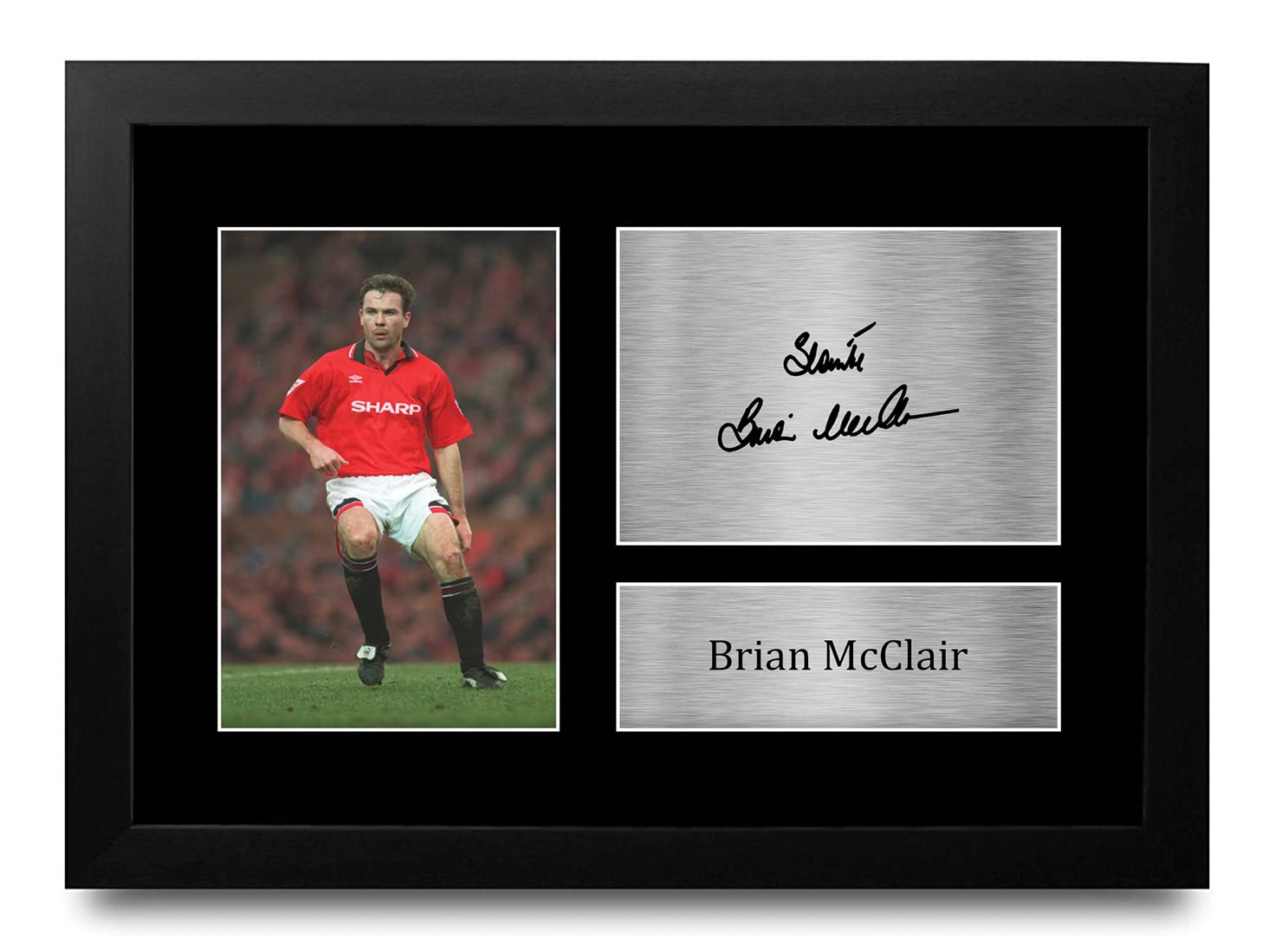 HWC Trading FR A4 Brian McClair Gifts Printed Signed Autograph Picture for Football Fans and Supporters - A4 Framed