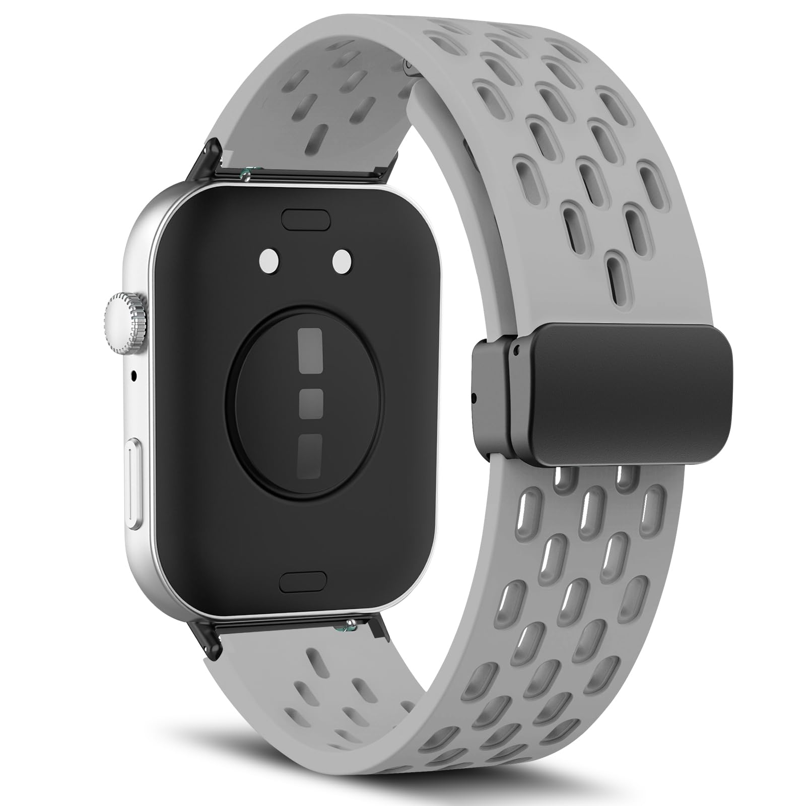 MaEiol Silicone Strap for Huawei Watch Fit 4 Pro/Fit 4/3, Soft Breathable Sport Magnetic Buckle Watch Bands Replacement Straps for Unisex - Gary