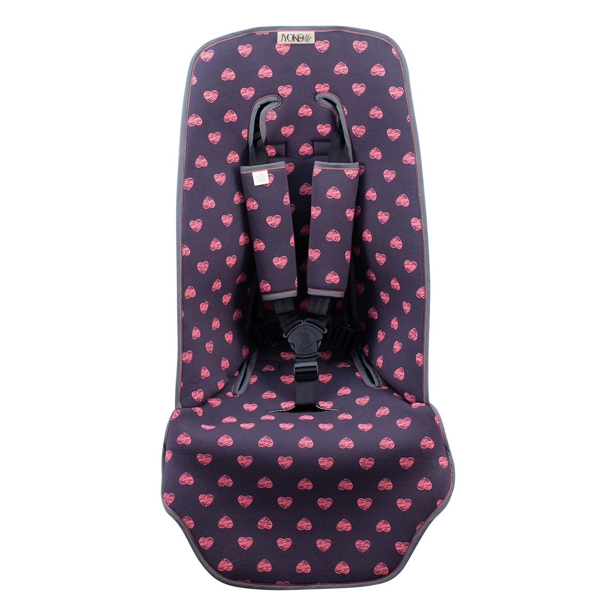 JYOKO Kids Universal Cover Pushchair Luxury Foam (Fluor Heart)