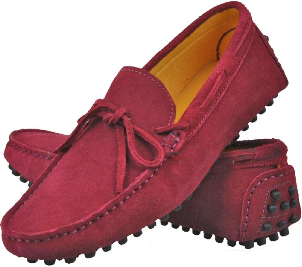 Cover Plus 9 Color Genuine Suede Leather Mens Casual Slip On Driving Moccasin Loafers Flats Shoes