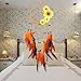 Olpchee Handmade Dream Catchers with Feathers Sunflower Wall Hanging Decoration Ornament Gift for Car, Balcony, Bedroom, Living Room Orange