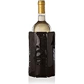 Vacu Vin Wine Cooler Sleeve – Platinum – Flexible Rapid Wine Bottle Chiller – Reusable Ice Pack Sleeve – Elegant & Portable – Fits 750ml Bottles – Keeps Wine Cold in Minutes