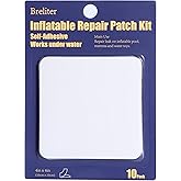 Breliter Inflatable Patch Repair Kit - Waterproof TPU Pool Repair Tape, Heavy Duty Repair Patch for Air Mattress, Bounce House, Inflatable Toys, Tent, Swimming Ring - 10 Packs of 4in x 4in, Square
