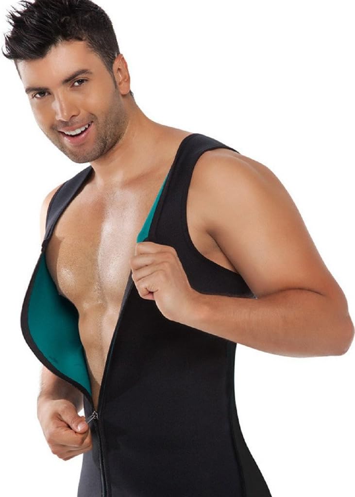 Nevin Men Compression Shapewear Hot Sweat Bodyshaper Vest Top for Weight Loss