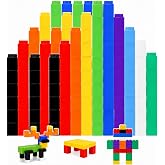 Jenaai 300 Pcs Counting Cubes, Plastic Connecting Blocks, Simple Style | Colorful Math Cubes, Math Manipulatives Classroom Learning Supplies, Preschool Learning Materials, Counting Toys