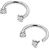 Rmsnxnnz 16G F136 Titanium Internal Thread Horseshoe Septum Nose Ring Piercing Jewelry Circular Barbell Helix Snug Tragus Rook Daith Cartilage Earring Lip Ring Piercing Jewelry for Women Men 8MM 10MM