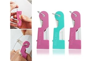 Automatic Needle Threader, Girlsvorlsvi 3PCS Hand Sewing Tools for Embroidery, Cross Stitch, Quilting (Random Colors) - DIY Craft Accessories