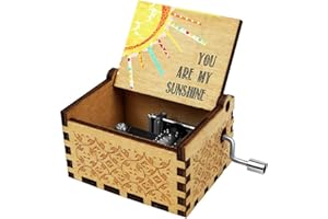 MUZERO Music Box Wife Girlfriend Gift - You are My Sunshine Music Box Husband Boyfriend Gifts Mini Wooden Musical Box Mechanism Valentine Christmas Anniversary Birthday Present