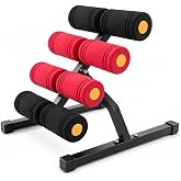 Mini Inversion Table with Rollers, Back Extension Machine for Back Pain Relief, Spinal Decompression Table for Home Gym, Foldable Lower Back Trainer with Resistance, 297LBS Weight Support