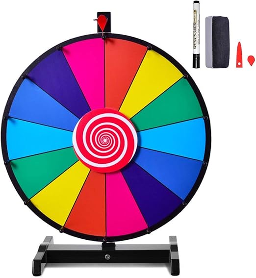 Ruota Della Fortuna Da Tavolo 30cm – Gioco Personalizzabile Con 15 Scomparti, Pennarello E Gomma – Ideale Per Feste E Eventi - 5