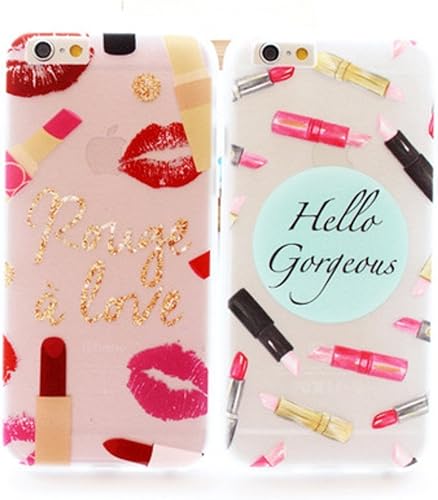 Amazon スマホケース スマホカバー Iphoneケース リップ 口紅 ルージュ 唇 イラスト 半透明 スケルトン Tpu シューズ バッグ