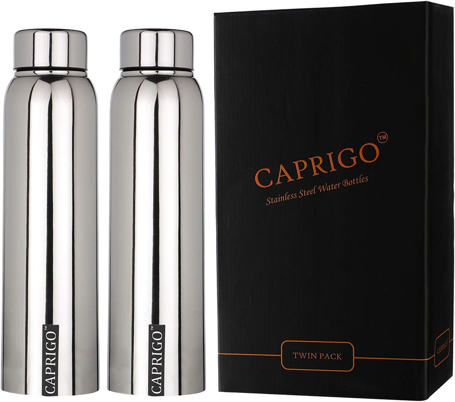 Caprigo Classic Stainless Steel Water Bottle 1000 ml Set of 2 pcs (SW-1000 Glossy)