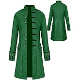 Mens Vintage Tailcoat Jacket Goth Long Steampunk Formal Gothic Victorian Frock Coat Costume for Halloween
