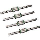 Mssoomm Miniature Linear Sliding Guideway Rail 4Pcs MGN12 MR12 5.91 inch / 150mm + 4Pcs MGN12-H Type Linear Slider Carriage Block for CNC Machine