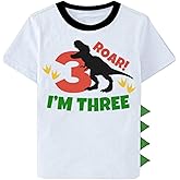 Luke and Lulu 3rd Birthday Shirt Boy - Three Rex 3 Year Old Birthday Shirt - Third B-Day Outfit - Dinosaur Design for Boys