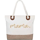 GhvyenntteS Mama Bag, Birthday Gifts for Mom Grandma, New Mom Gifts, Mom Tote Bag with Zipper for Hospital, Shopping, Beach, Travel | Mom Gifts