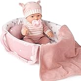 Enjoyin 12'' Baby Doll Toy Set with Accessories Includes Carrier Bassinet Bed, Pacifier, Blanket, and Pillow, Baby Doll Toy f