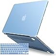 IBENZER Compatible with MacBook Pro 13 Inch Case 2015 2014 2013 end 2012 A1502 A1425, Hard Shell Case with Keyboard Cover for Old Version Apple Mac Pro Retina 13, Airy Blue, R13ARBL+1A