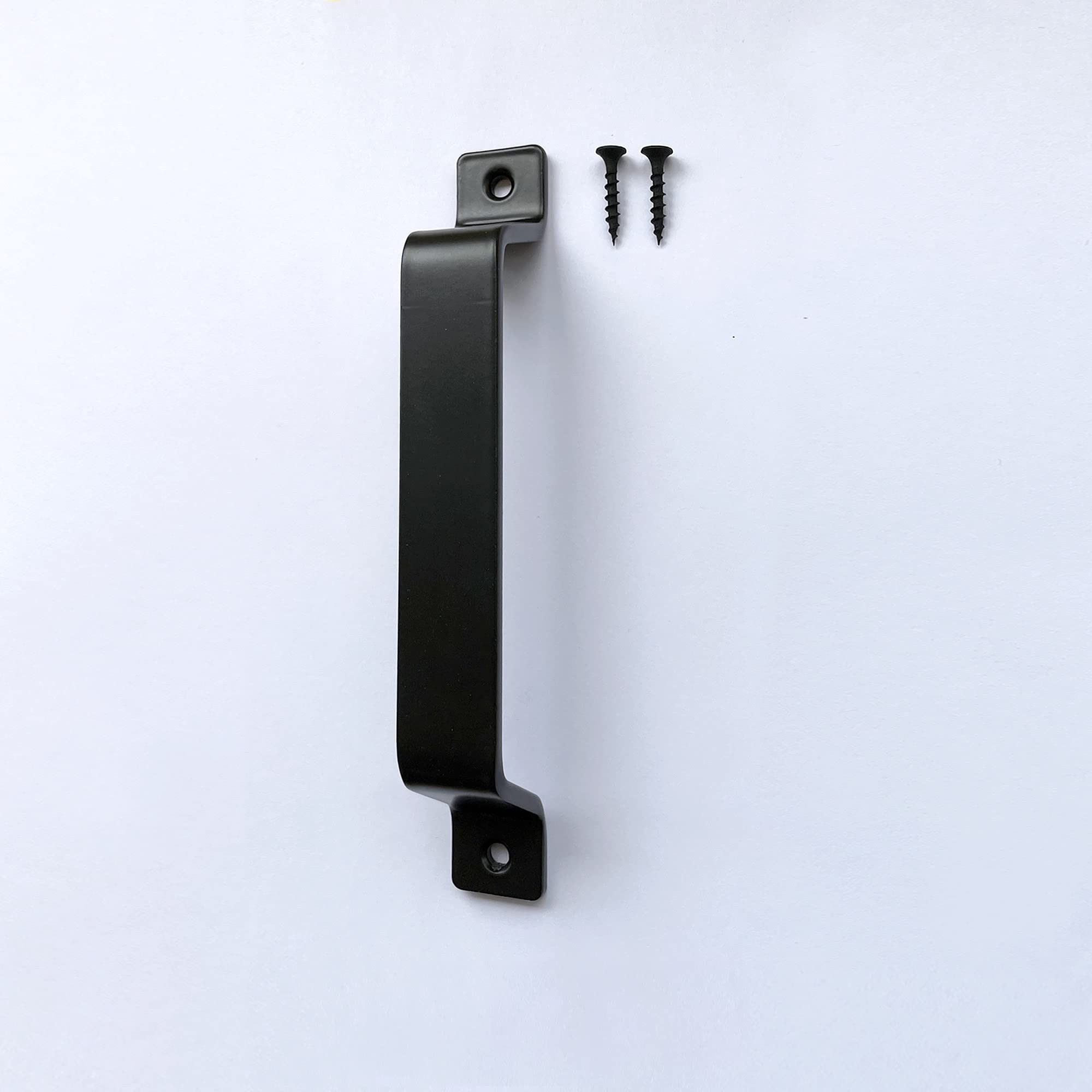 DT IRONCRAFT Heavy Duty Barn Door Pull Handle for Gate, Shed, Garage, Sliding Wardrobes, and Cabinet - Industrial Style Durable for Outdoor & Indoor - 5mm Steel 200 x 25mm (Black Pull Handle x1)