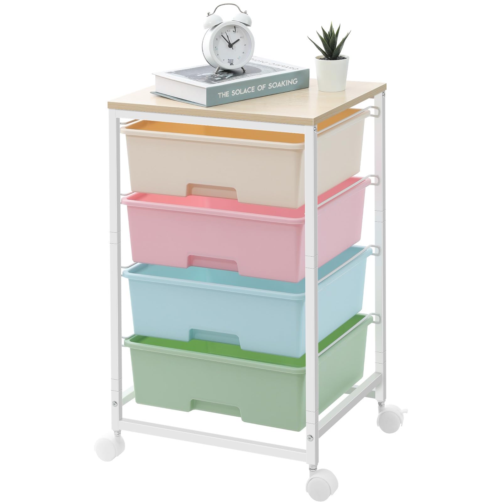 Photo 1 of Utility Cart with 4 Drawers,Rolling Storage Cart with Drawers,Storage Rolling Drawer Cart,Rainbow