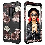 Digital Hutty 3 in 1 Shockproof Heavy Duty Full-Body Protective Cover for Samsung Galaxy S9 Plus 2018 Release Marble Flower
