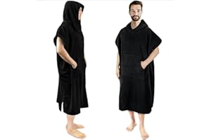 Surf Poncho Changing Robe with Hood Thick Quick Dry Microfiber Wetsuit Towel Pocket for Surfing Beach Swim Sports