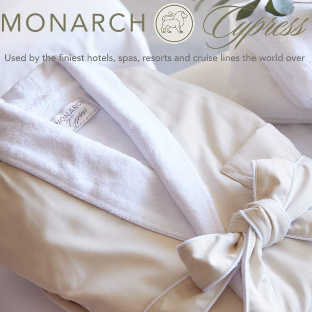 MONARCH Plush Lined Microfiber Spa Robe - Unisex Luxury Hotel Bathrobes Cypress at  Women’s Clothing store: Bathrobes