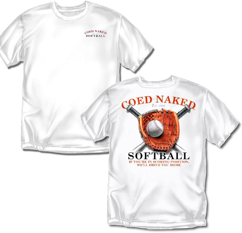 Coed Naked Softball White Adult TShirt Clothing