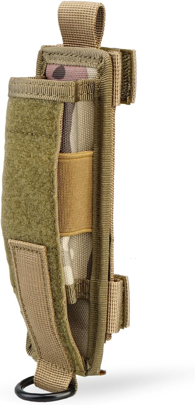 VIPERADE MOLLE flashlight bag, flashlight holder for the duty belt, nylon flashlight holster Molle bag for horizontal and vertical carry, universal fit for standard size flashlights (Camo)