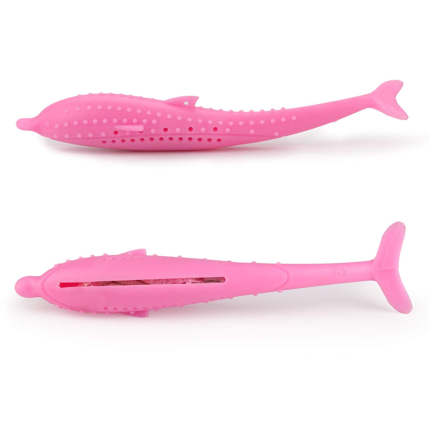 Legendog Pet Toy Creative Silicone Fish Shape Cat Toothbrush Cat Teething Toy with Catnip