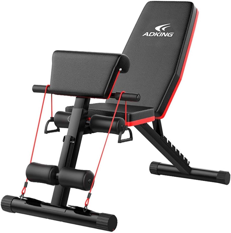 INiubi Utility Home Gym Adjustable Weight Bench Foldable Workout Bench, Adjustable Sit Up Incline Abs Benchs Flat Fly Weight Press Fitness Roman Chair(Black)