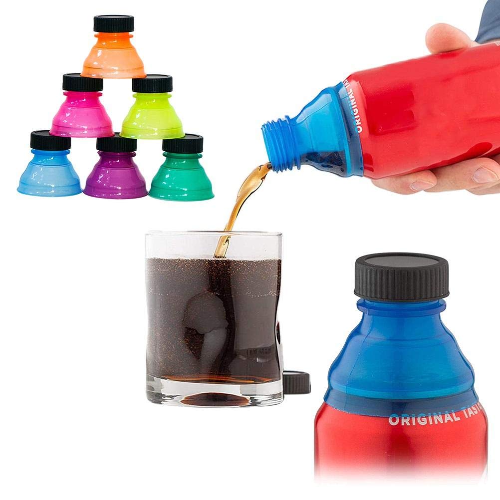 OUCRIY 6 PCS Can Cover Reusable Clear Soda Can Lids for Drinks, Anti-dust Can Cap, Flexible Durable Juice Soda Drink Bottle Cap for Keep Fresh, Random Color