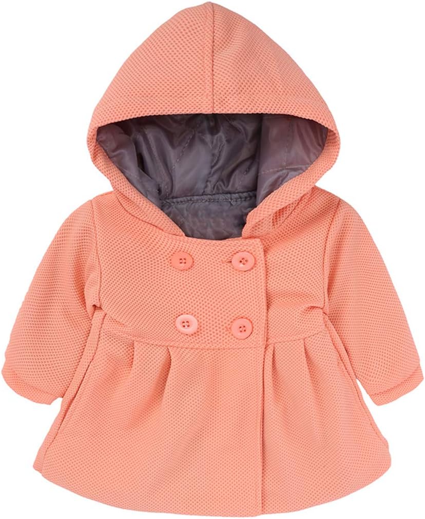 AIKSSOO Toddler Girls Winter Outerwear Double Breasted Hooded Coat Cloak Jacket