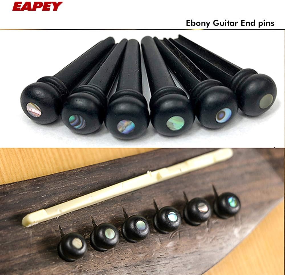 Ebony Acoustic Guitar String Pegs Bridge Pins for Six String Acoustic