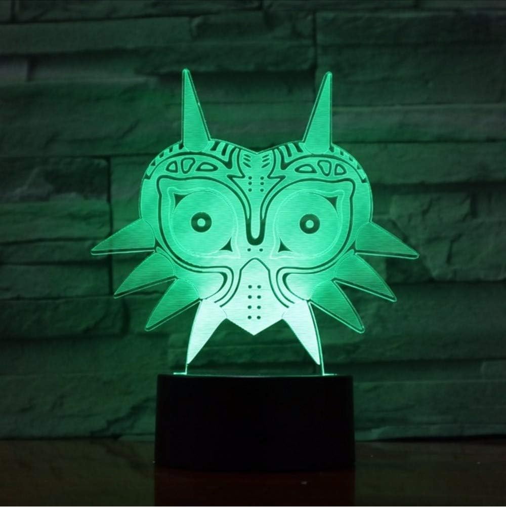Fyyanm Legend of Zelda Figure Majoras Mask 3D Lava Lamp Creative 7 Color Changing Led Night Light [Energy Class A++]