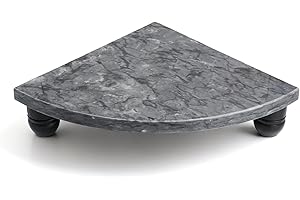 GMYIAK Marble Riser Decor Pedestal Tray, Decorative Marble Riser For Decor Display, Decorative Pedestal Stand for Kitchen Counter Decor (Black-S)