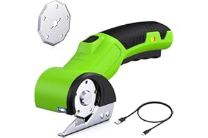 Cordless Electric Scissors Laelr 4V Rechargeable Box Cutter with 2 Blades LED Light Safety Lock Powerful Cardboard Cutting To