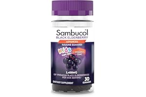 Sambucol Black Elderberry Gummies for Kids - Elderberry Gummies with Zinc and Vitamin C, Elderberry for Kids - 30 Count