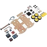 DIY Robot Smart Car Chassis Kit with Speed Encoder, 4 Wheels, Battery Box - Educational Toy for Microbit