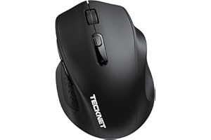 TECKNET Bluetooth Wireless Mouse(BT5.2/3.0 & 2.4G), Silent Click Computer Mouse, 5-Level Adjustable DPI, Ergonomic Portable C