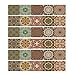 yazi Peel and Stick Tile Backsplash Stair Decals Brick Pattern Stair Riser Refurbished Stair Treads Decals 7''W x 39''L Arabic Style Wallpaper (Set of 6) (Arabic Style Tile)