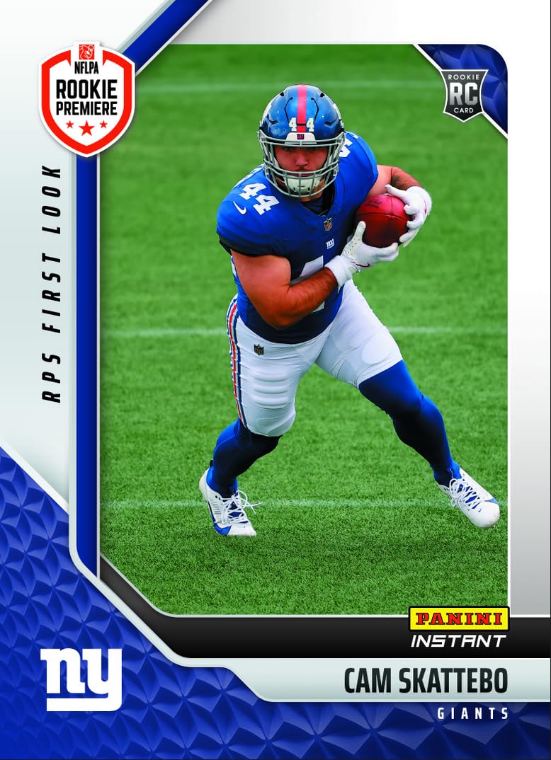 Photo 1 of 2025 Panini Instant NFL RPS First Look Cam Skattebo #3 New York Giants Rookie RC Football Card